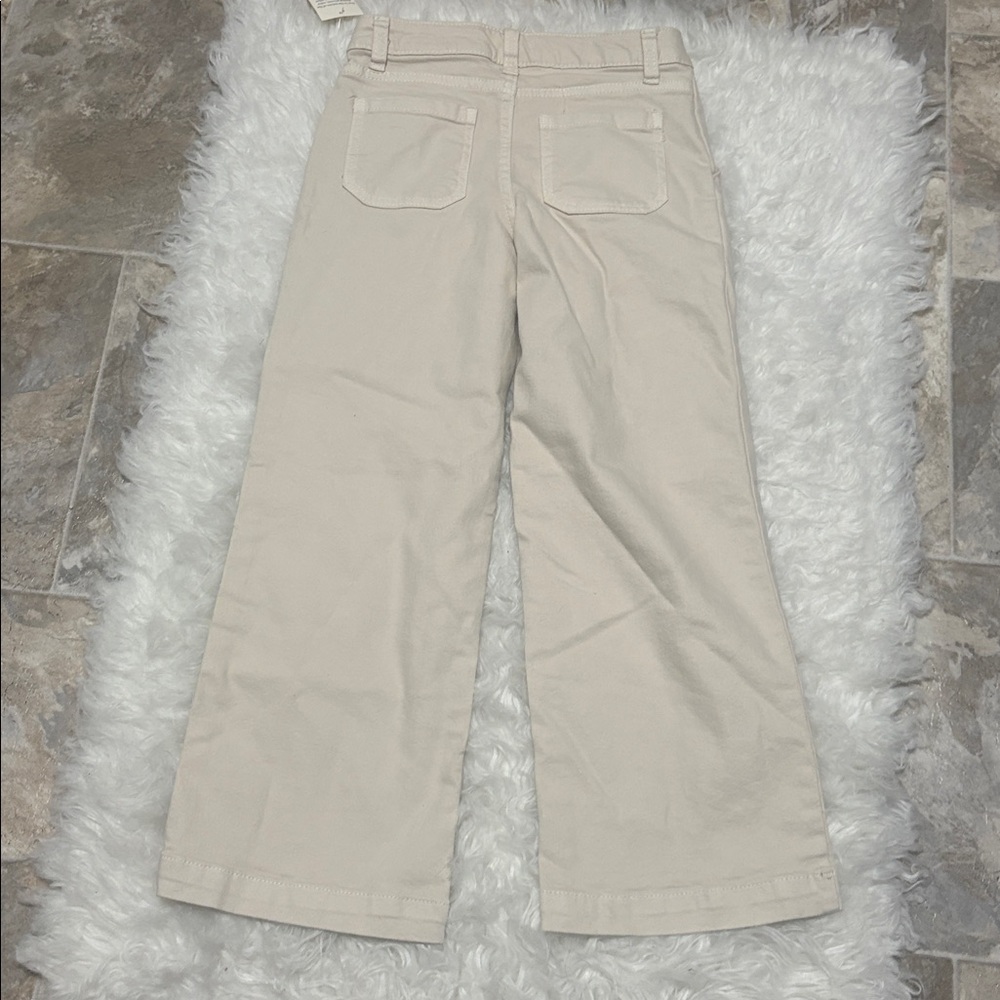 NWT Cat & Jack Beige Wide Leg Mid Rise Adjustable Waist Denim Pants Kids 7 - Picture 8 of 9